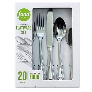 Food Network Jasmine 20 Piece Flatware Set‎ Service for 4 Stainless Steel NIB